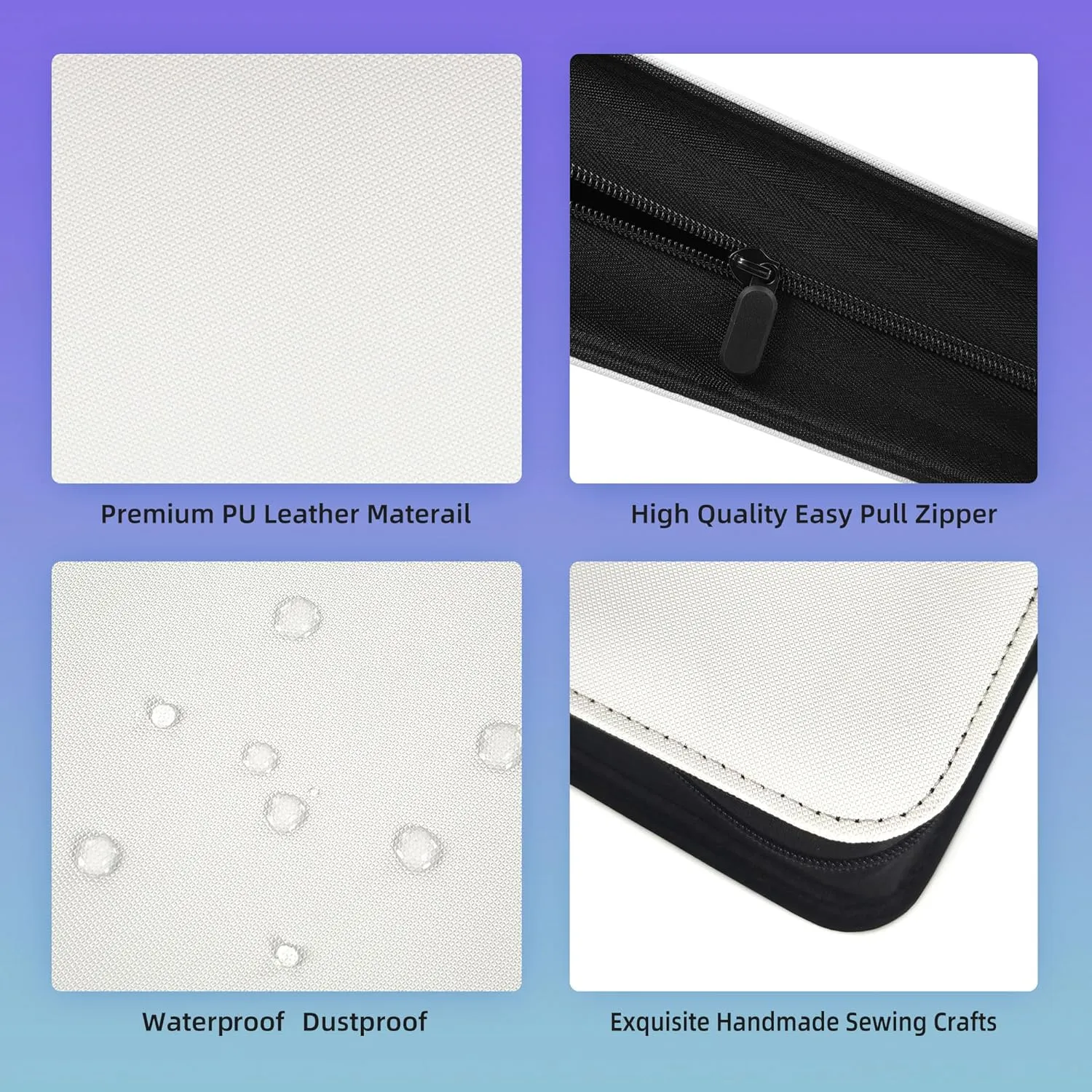 Premium Trading Card Collection Leather Binder, Holds 360 Cards,Card Holder Album with double side 9 Pocket/Page, 20 Pages(white)