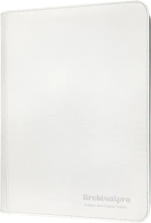 Premium Trading Card Collection Leather Binder, Holds 360 Cards,Card Holder Album with double side 9 Pocket/Page, 20 Pages(white)
