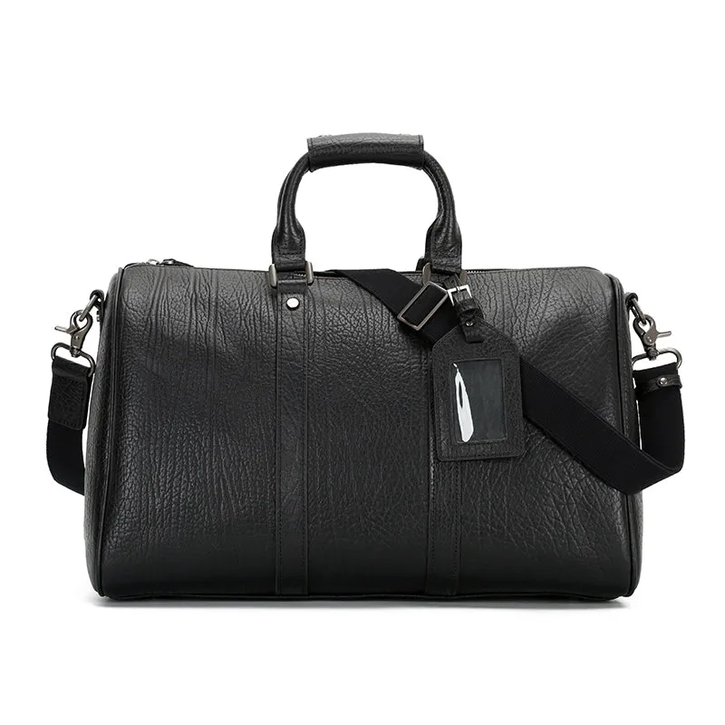 Premium Vintage Zipper Waterproof Genuine Leather Men’s Travel Duffel Bag