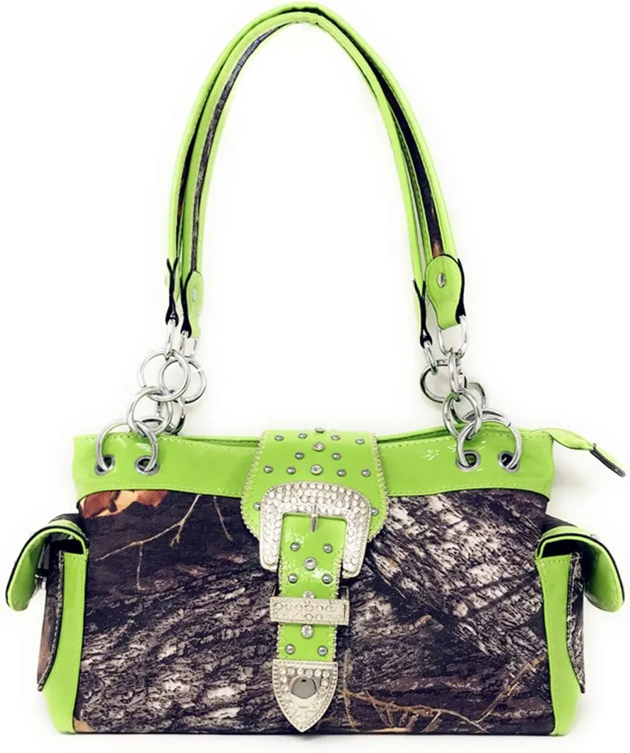 Premium Women's Camouflage Buckle Shoulder Handbag Wallet in Multi-Color
