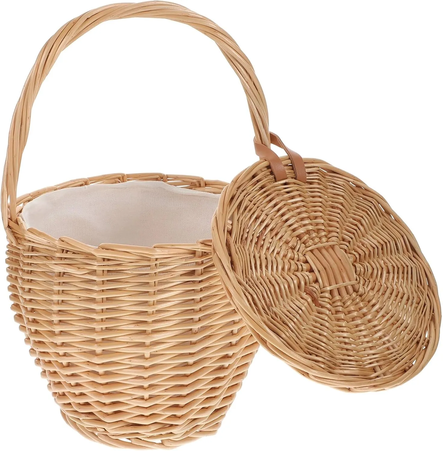 PRETYZOOM Wicker Purse Handbag for Women Rattan Handbag Lunch Bag Duffle Bag for Women Travel Random Color