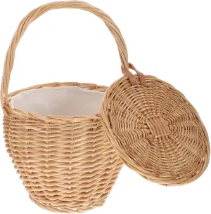 PRETYZOOM Wicker Purse Handbag for Women Rattan Handbag Lunch Bag Duffle Bag for Women Travel Random Color