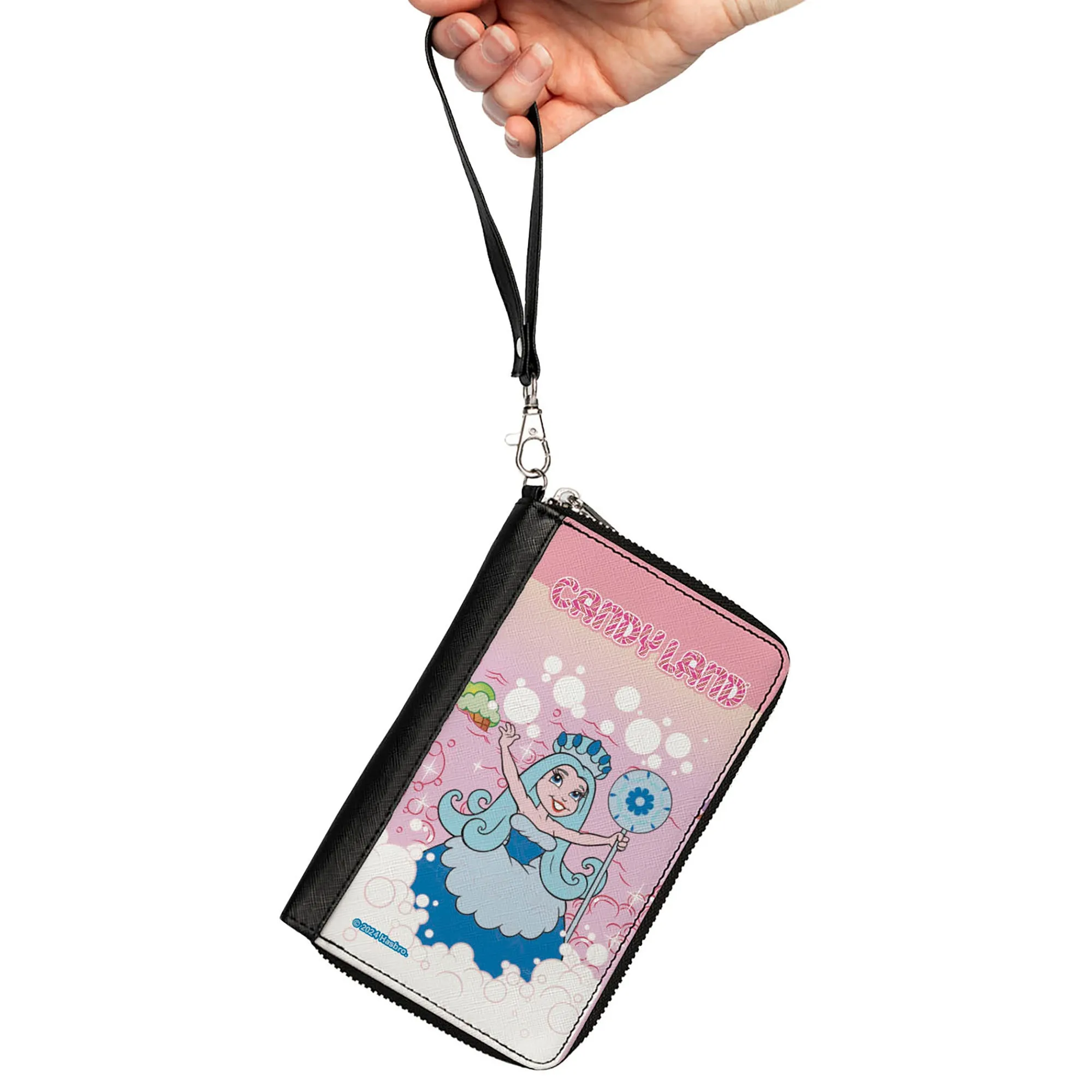 PU Zip Around Wallet Rectangle - CANDY LAND Queen Frostine Ice Cream Sea Pose Pinks
