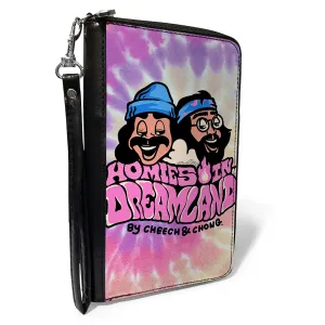 PU Zip Around Wallet Rectangle - Cheech and Chong HOMIES IN DREAMLAND Title Logo Tie Dye Pinks