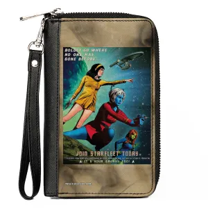 PU Zip Around Wallet Rectangle - Classic Star Trek JOIN STARFLEET TODAY Member Group Pose