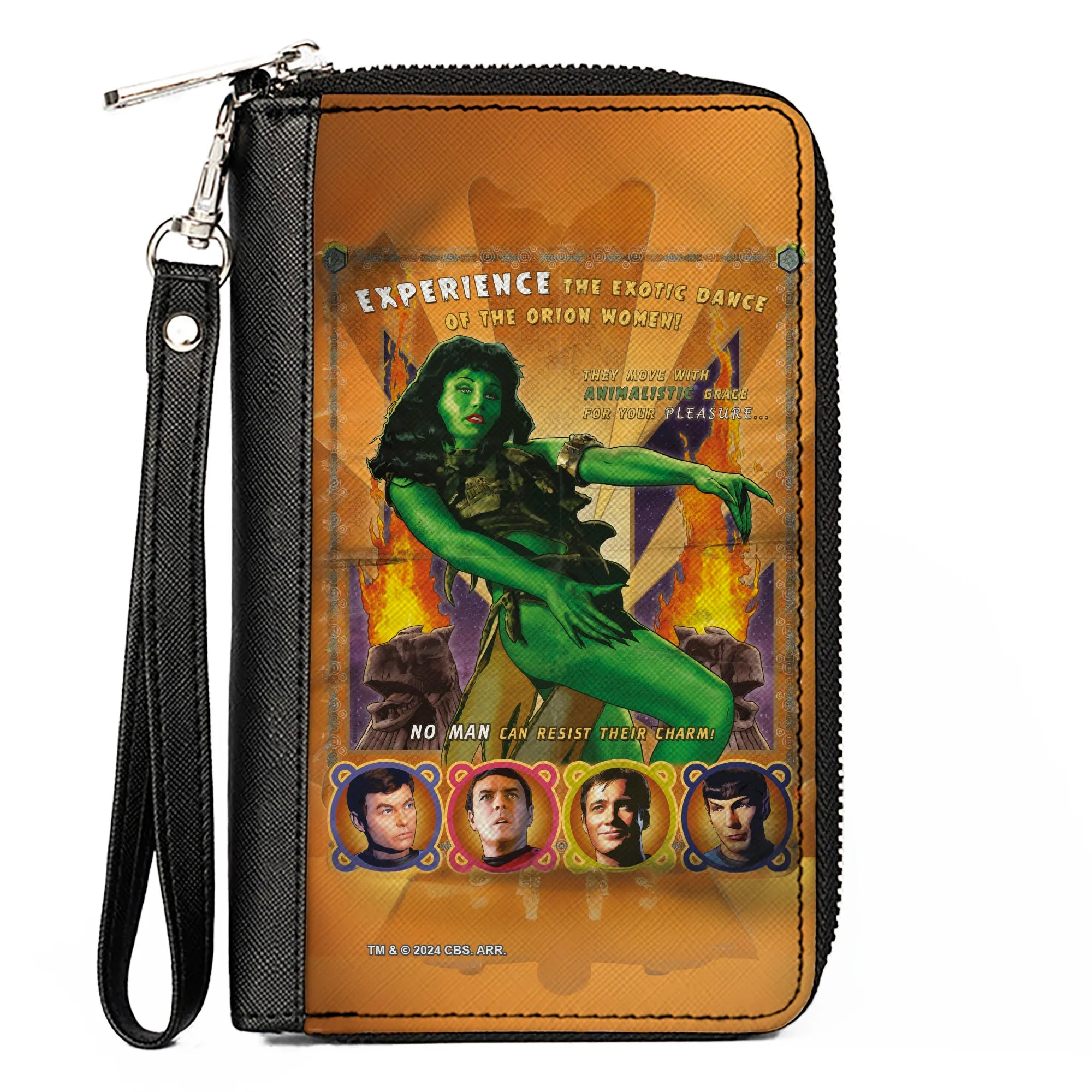 PU Zip Around Wallet Rectangle - Classic Star Trek Orion Women and Character Pose