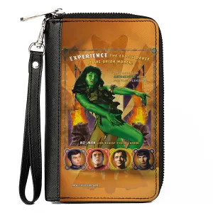 PU Zip Around Wallet Rectangle - Classic Star Trek Orion Women and Character Pose
