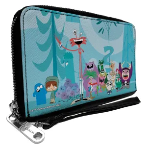 PU Zip Around Wallet Rectangle - Foster's Home for Imaginary Friends Group Pose Blues