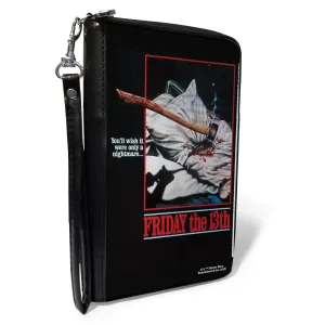 PU Zip Around Wallet Rectangle - FRIDAY THE 13TH YOU'LL WISH IT WERE ONLY A NIGHTMARE Movie Poster