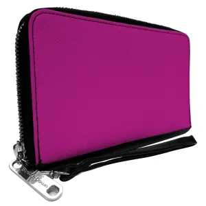 PU Zip Around Wallet Rectangle - Fuchsia