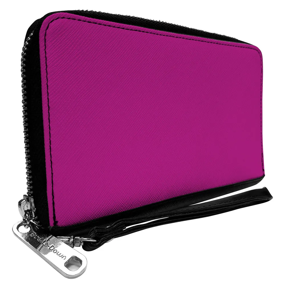 PU Zip Around Wallet Rectangle - Fuchsia