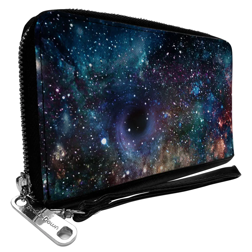 PU Zip Around Wallet Rectangle - Galaxy Collage