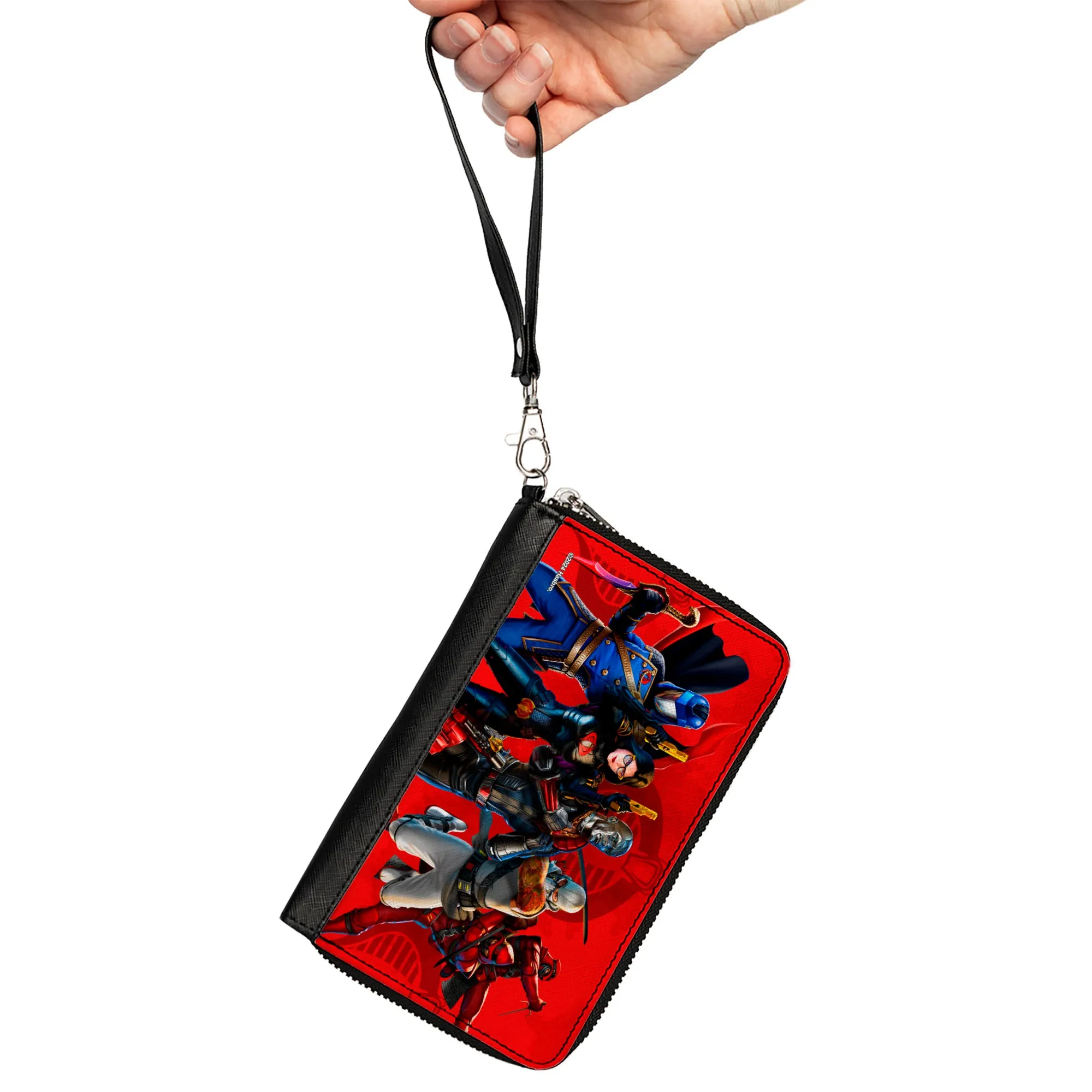 PU Zip Around Wallet Rectangle - GI Joe COBRA Agents Group Pose and Logo Reds