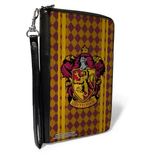 PU Zip Around Wallet Rectangle - GRYFFINDOR Crest Stripes/Diamonds Red/Golds