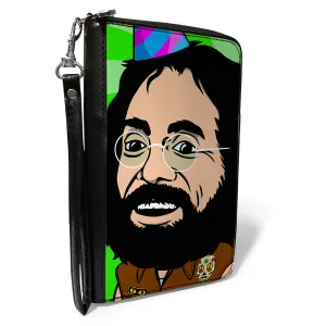 PU Zip Around Wallet Rectangle - Homies in Dreamland Chong Party Hat Pose Green