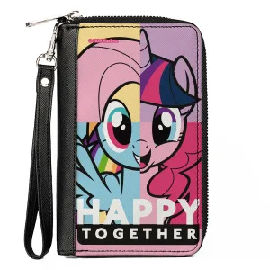 PU Zip Around Wallet Rectangle - My Little Pony HAPPY TOGETHER Face Mix Up Blocks