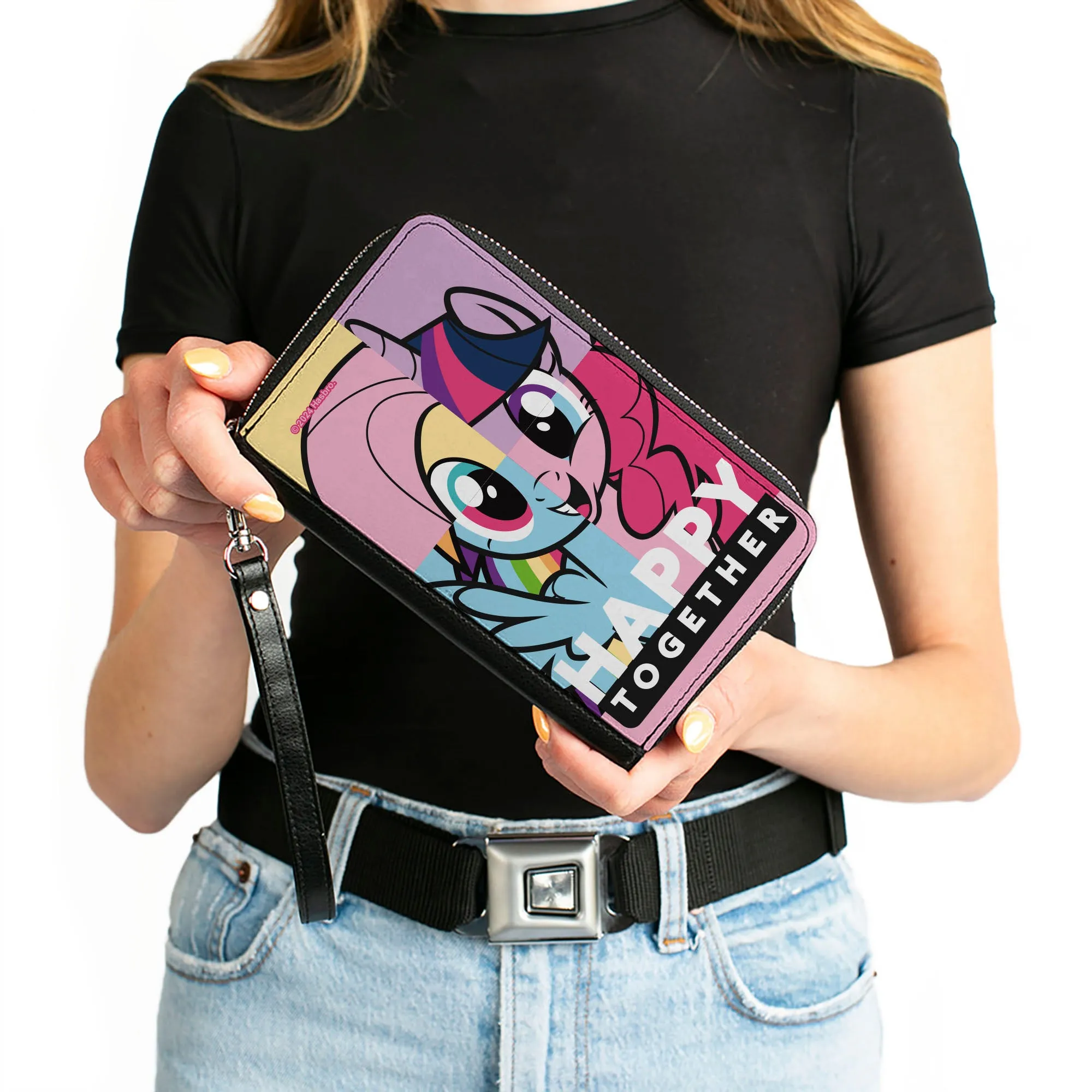 PU Zip Around Wallet Rectangle - My Little Pony HAPPY TOGETHER Face Mix Up Blocks