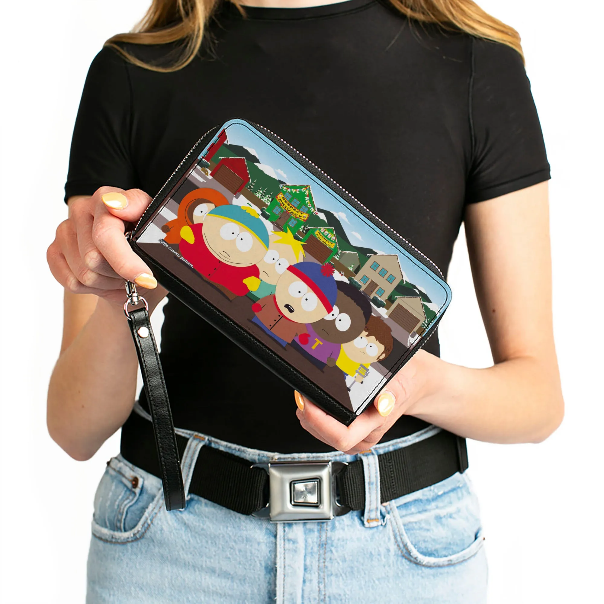 PU Zip Around Wallet Rectangle - South Park Privacy Tour Boys Group Scene