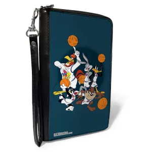 PU Zip Around Wallet Rectangle - Space Jam Toon Squad Team Pose Blue