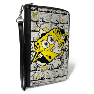 PU Zip Around Wallet Rectangle - SpongeBob Breakthrough Scene Blocks