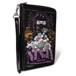 PU Zip Around Wallet Rectangle - Teenage Mutant Ninja Turtles NINJA TOUGH Group Pose and Enemies Black/Multi Color
