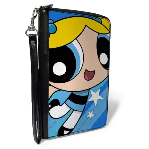 PU Zip Around Wallet Rectangle - The Powerpuff Girls Bubbles Close-Up Pose Blues