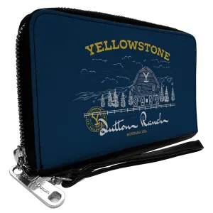 PU Zip Around Wallet Rectangle - YELLOWSTONE DUTTON RANCH Landscape Blue/White/Yellow