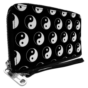 PU Zip Around Wallet Rectangle - Yin Yang Monogram Black/White