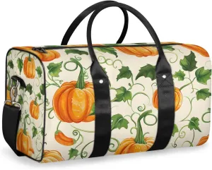 Pumpkin Vegetables Travel Duffle Bag for Women Men Gym Duffel Foldable Bag Waterproof Weekender Thanksgiving Themed Duffle Tote