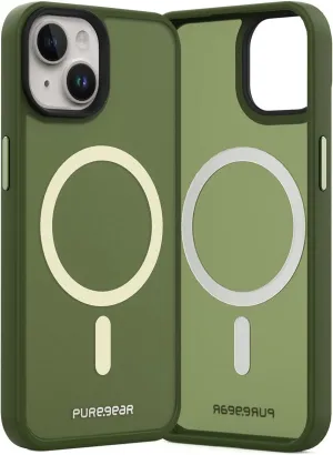 PureGear Slim Translucent Magnetic Phone Case for Apple iPhone 14 (2022) 6.1", Compatible with MagSafe Charging, Slim Scratch-Resistant Durable Protective iPhone 14 MagSafe Phone Case, Green