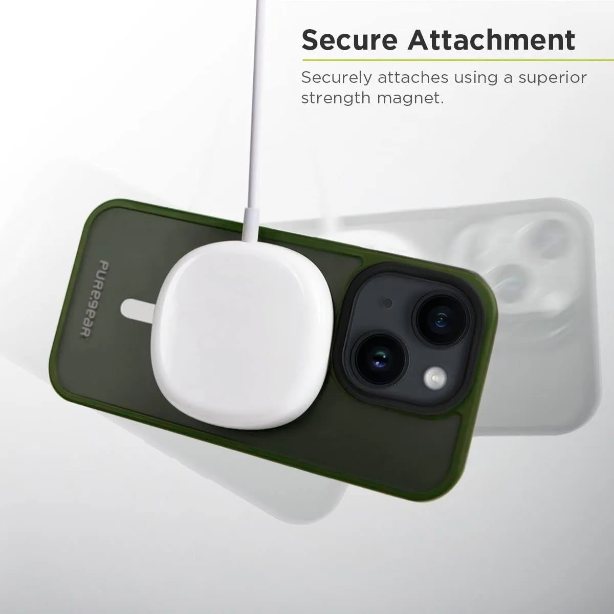 PureGear Slim Translucent Magnetic Phone Case for Apple iPhone 14 (2022) 6.1", Compatible with MagSafe Charging, Slim Scratch-Resistant Durable Protective iPhone 14 MagSafe Phone Case, Green