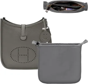 Purse Organizer Insert for Hermes Evelyne 33 GM, Mini Evelyne Bag Insert with Zipper,Nylon Inner Liner Organizer with Multi-pockets,Keep Bag Shape and Clean
