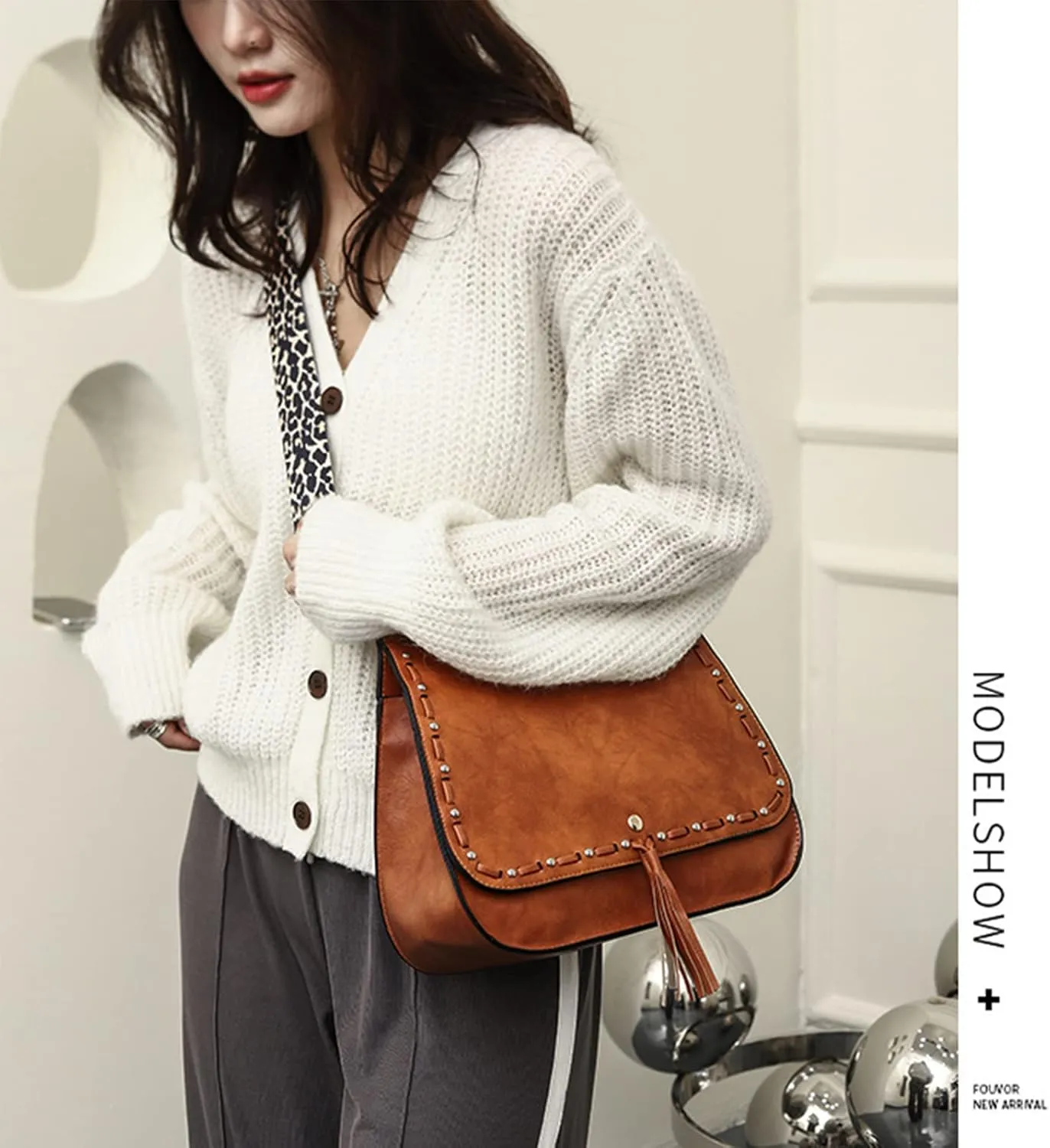 Purses and Handbags for Women Retro bags PU Leather Satchel Shoulder Bags for Ladies