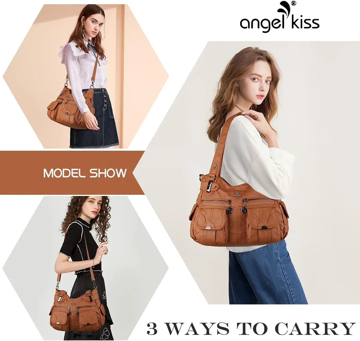 Purses and Handbags Women Tote Shoulder Top Handle Satchel Hobo Bags Fashion Washed Leather Purse