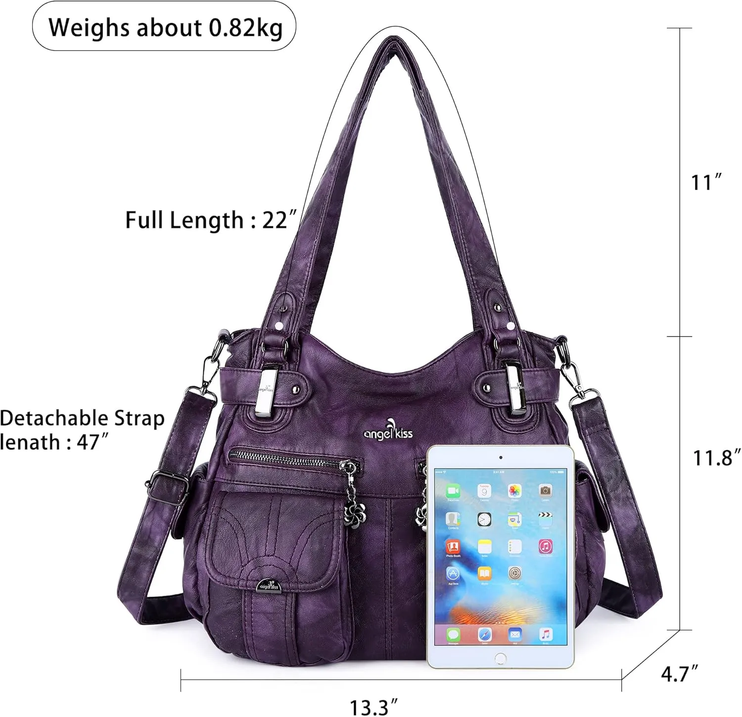 Purses and Handbags Women Tote Shoulder Top Handle Satchel Hobo Bags Fashion Washed Leather Purse