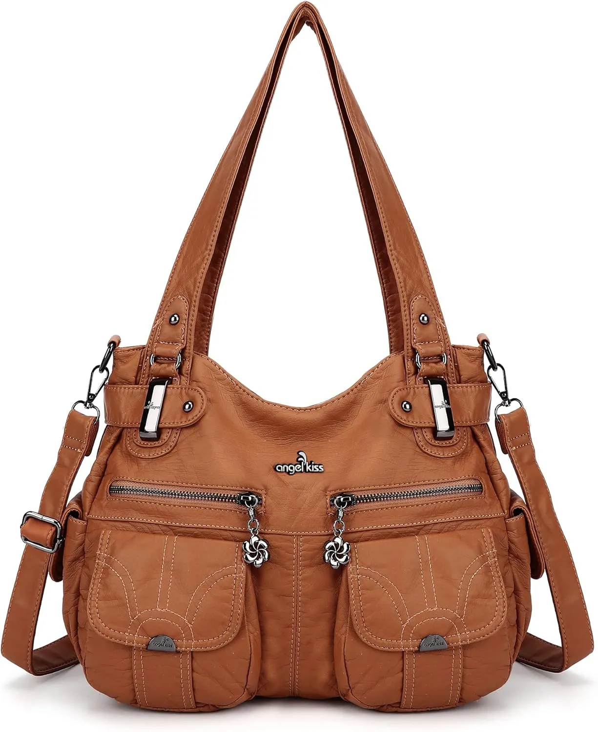 Purses and Handbags Women Tote Shoulder Top Handle Satchel Hobo Bags Fashion Washed Leather Purse