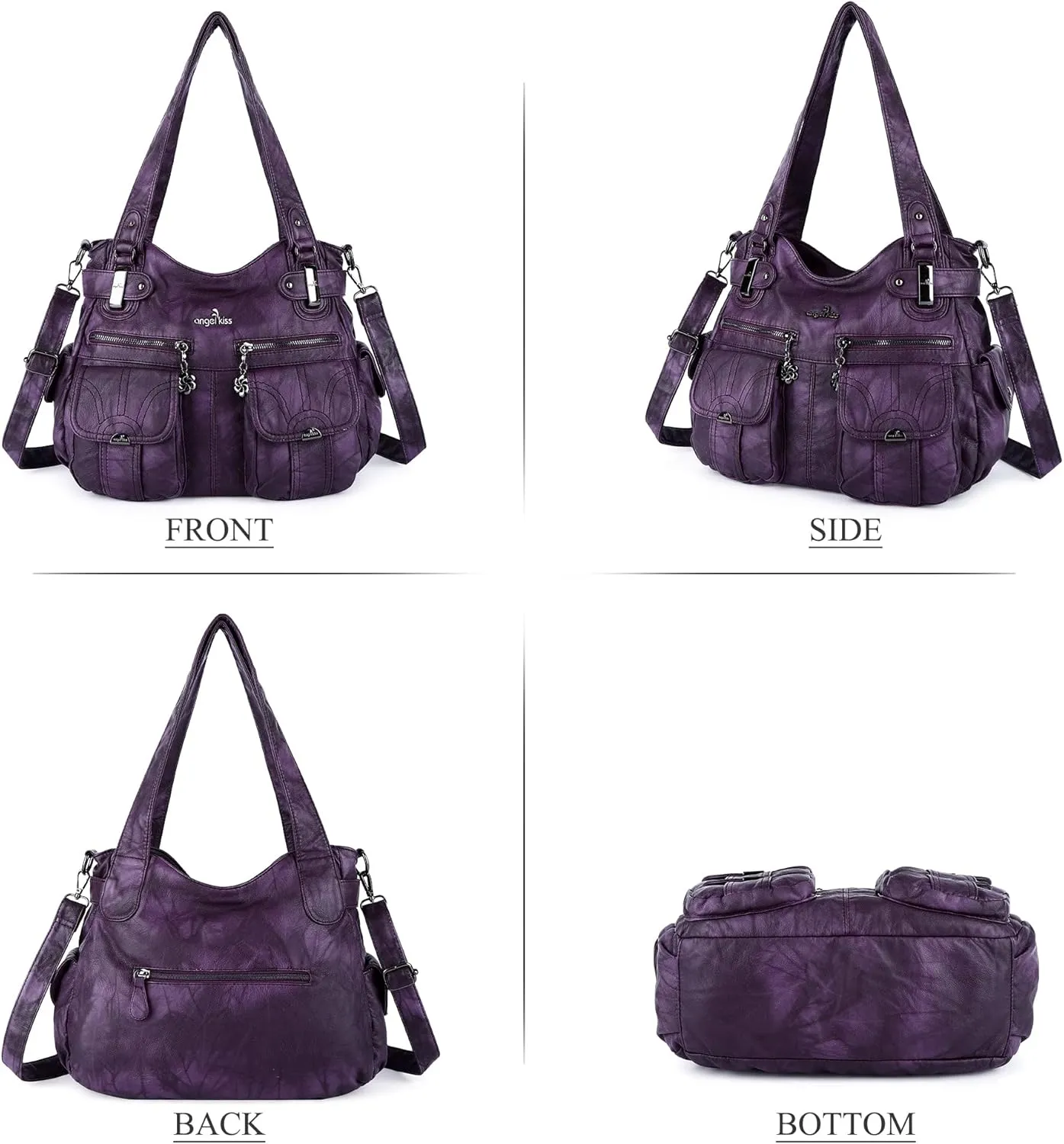 Purses and Handbags Women Tote Shoulder Top Handle Satchel Hobo Bags Fashion Washed Leather Purse