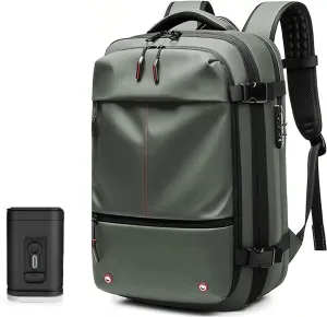 PUSOKEI Vacuum Backpack Travel - Waterproof 60L Expandable Vacpack Backpack with Vacuum,Anti Theft Vacpack Backbag with TSA Lock for Travel & Busines (Green)