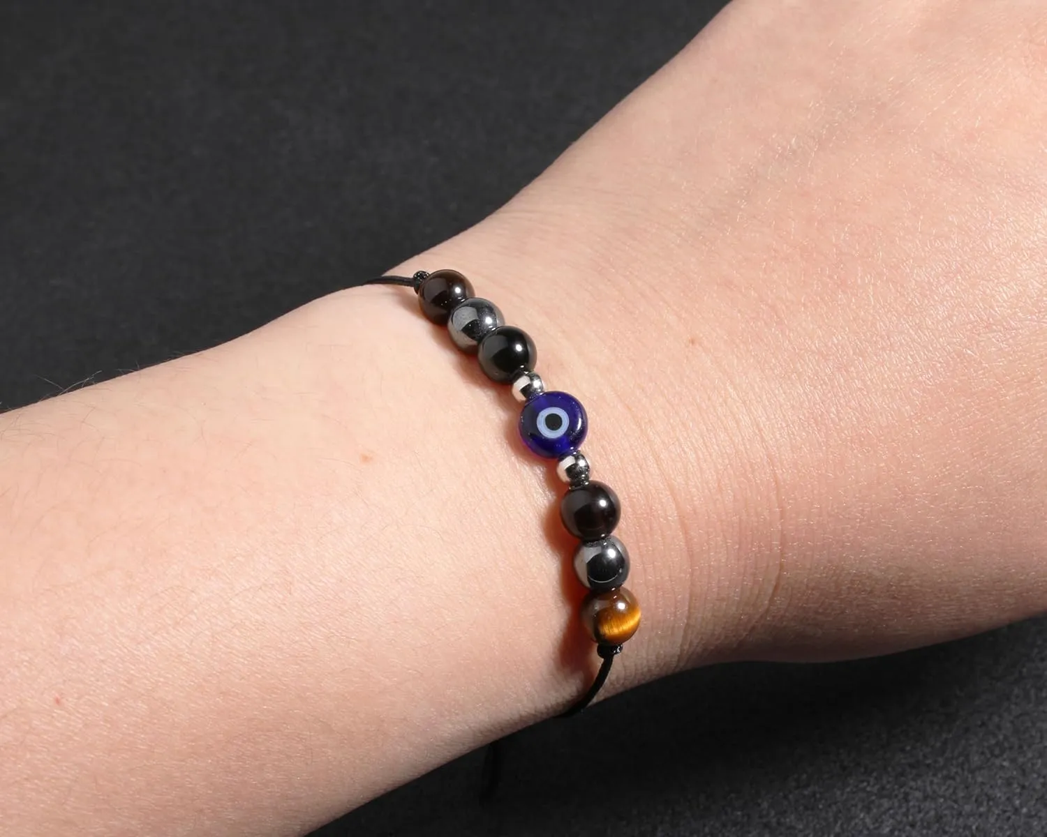 QqzsJewls Triple Protection Bracelets Negative Energy Blocker, Black Tourmaline and Obsidian Bracelets for Women Men, Gifts for Him Her