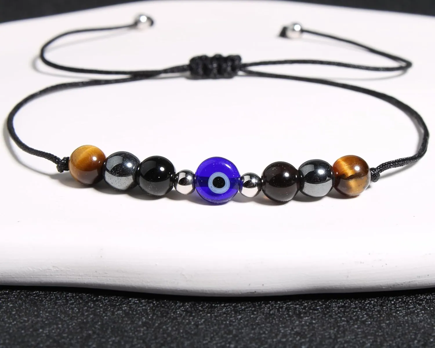 QqzsJewls Triple Protection Bracelets Negative Energy Blocker, Black Tourmaline and Obsidian Bracelets for Women Men, Gifts for Him Her
