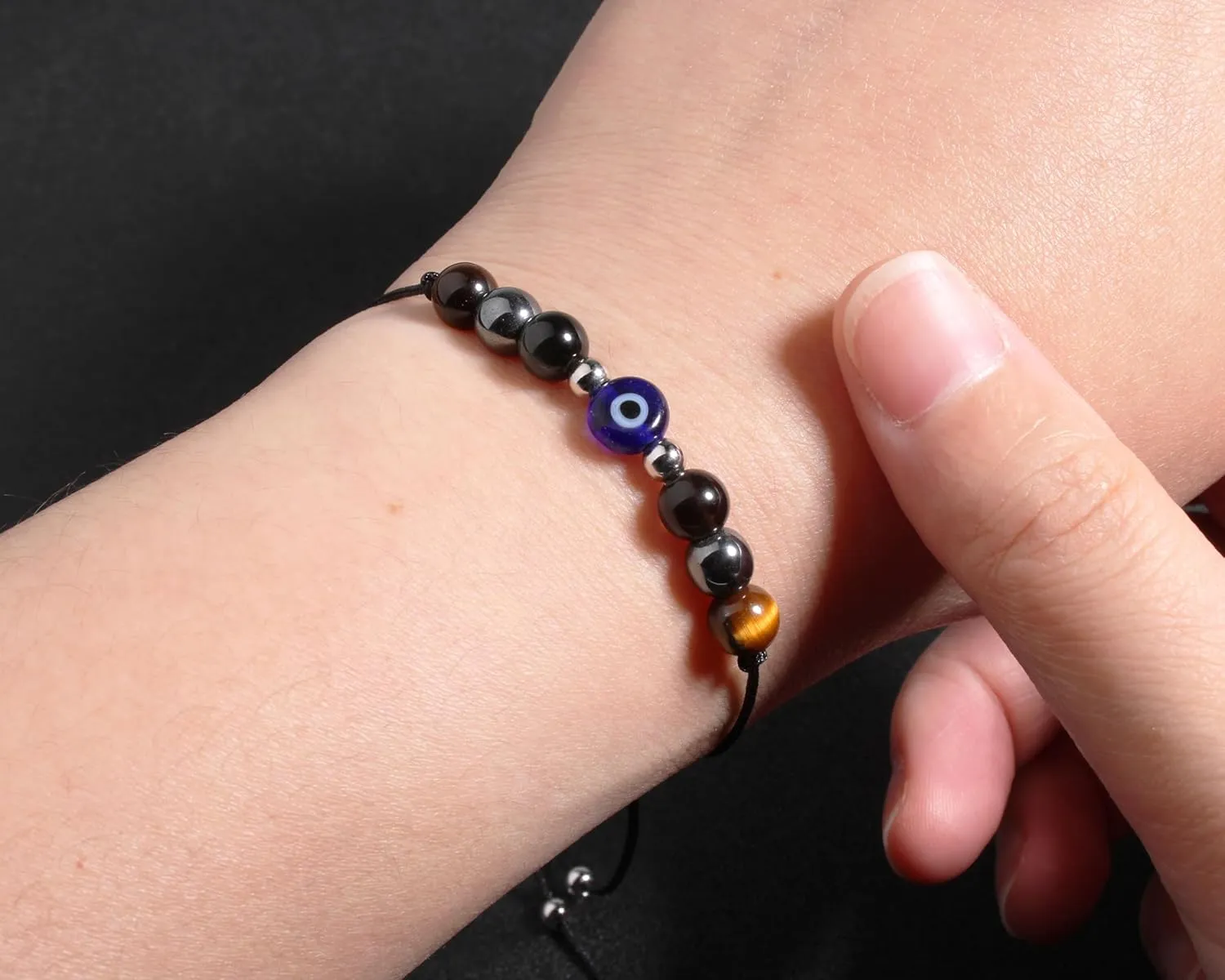 QqzsJewls Triple Protection Bracelets Negative Energy Blocker, Black Tourmaline and Obsidian Bracelets for Women Men, Gifts for Him Her