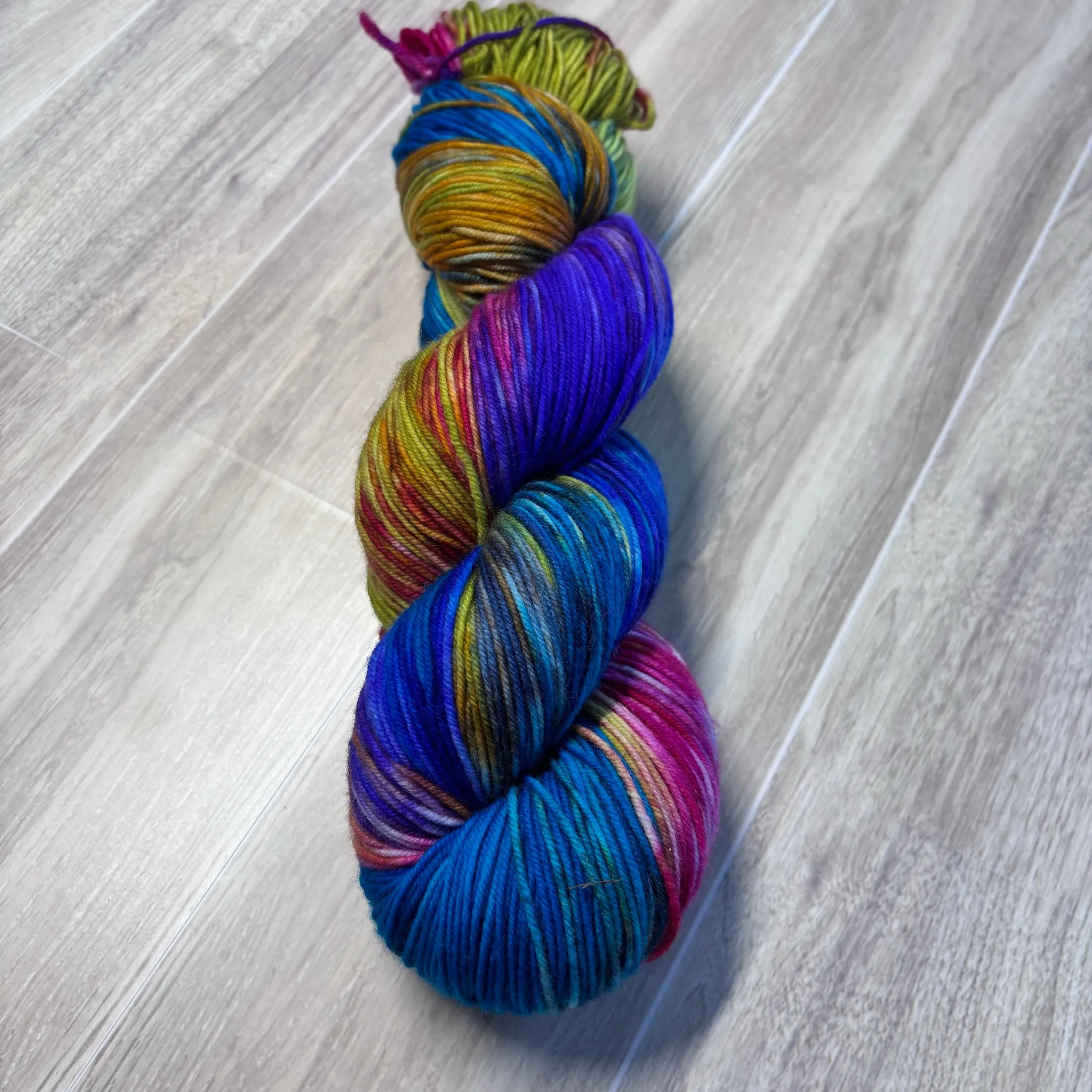 "Lisa Frank Explosion" - Fingering / Sock Weight Yarn