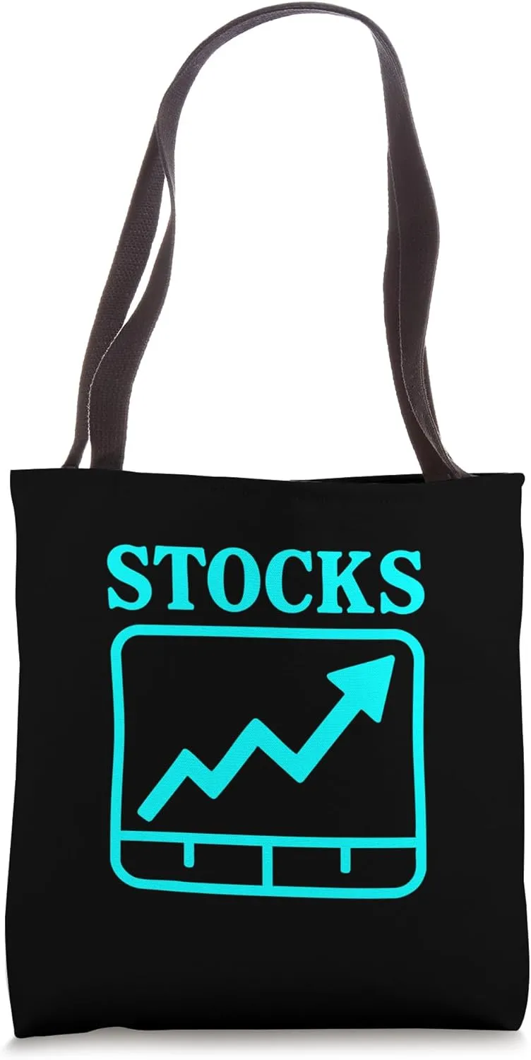 "Stocks" Funny Stock Going Up Chart Art Graphic Tote Bag