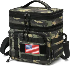 RalChyez Tactical Lunch Box for Men, Large Insulated Lunch Bag Expandable Double Deck Cooler Leakproof Waterproof Lunch Pail for Adult Women Work Office Shifts Picnic Travel Ocp Camo