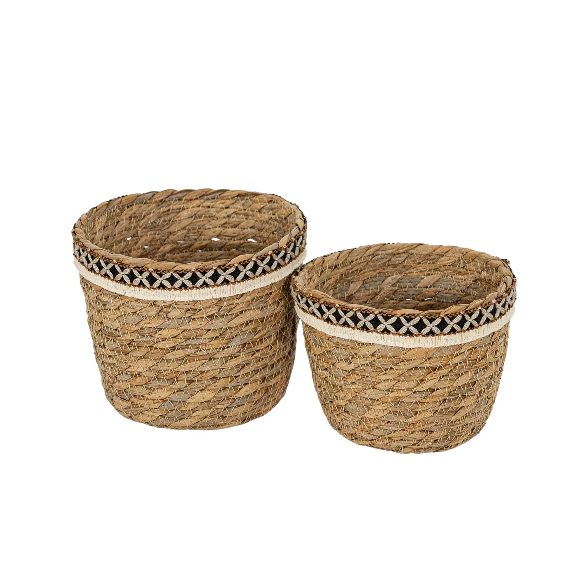 RALEIGH SET OF 2 EMBROIDERED RIM GIFT BASKETS SEAGRASS (MIN 2)
