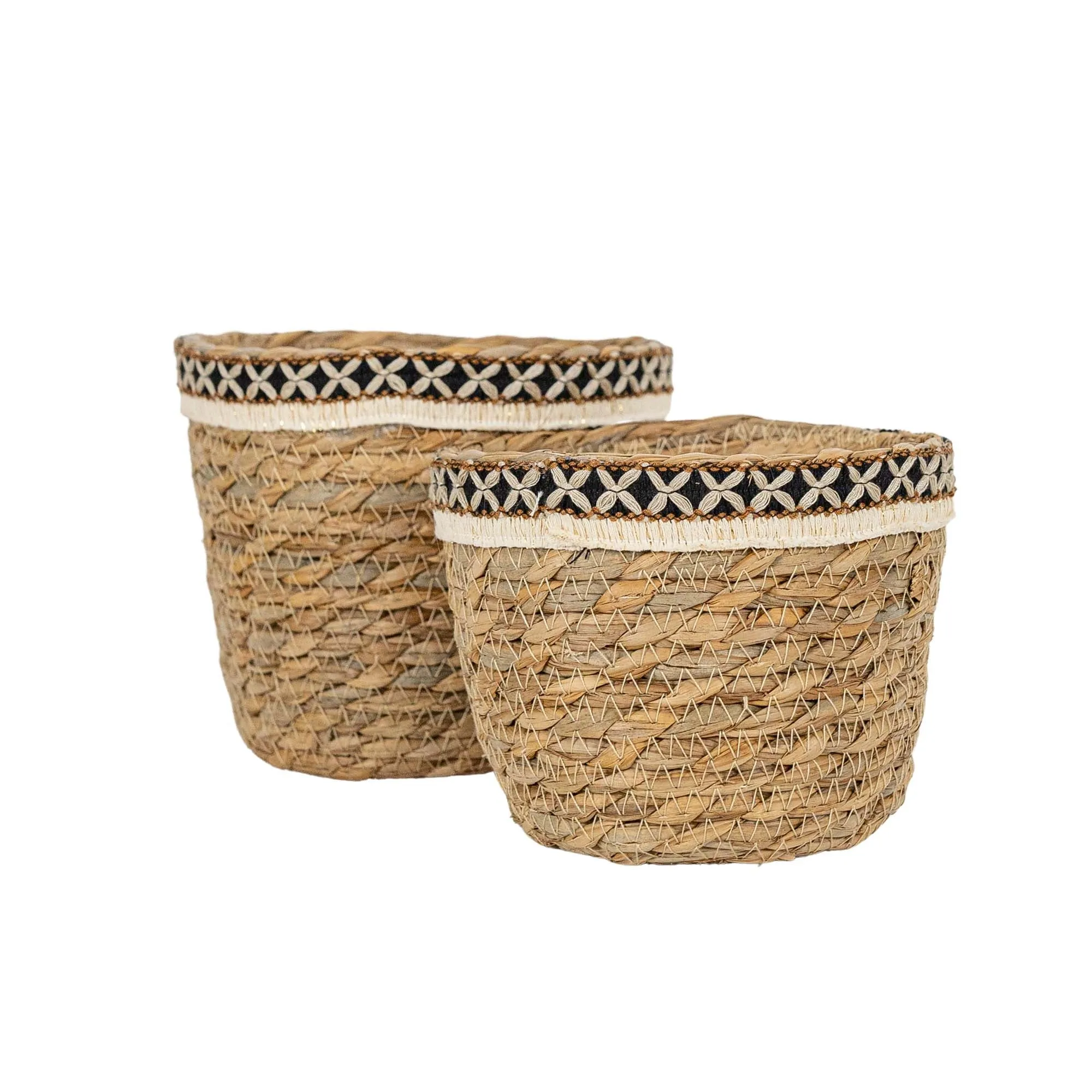 RALEIGH SET OF 2 EMBROIDERED RIM GIFT BASKETS SEAGRASS (MIN 2)