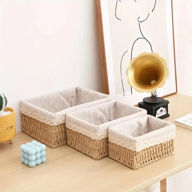 Rattan Storage Basket Woven 3PCS