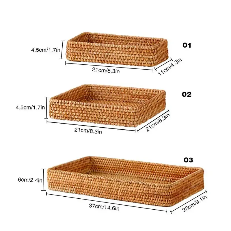 Rattan Wicker Woven Trays