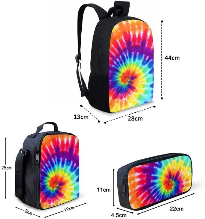Red Fire Truck Print 3 in 1 Teens School Bag Cartoon Car Casual Backpack with Lunch Bag and Pencil Bag Cute Vehicle Pattern Elementary Preschool School Book Bag