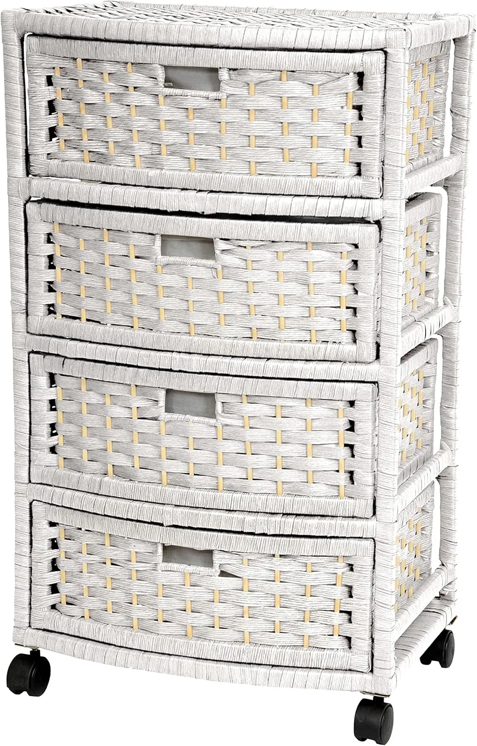 Red Lantern 29" Natural Fiber Chest of Drawers - White